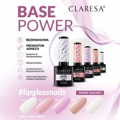 CLARESA hybrid gel polish base POWER BASE 15, 5 g. 2