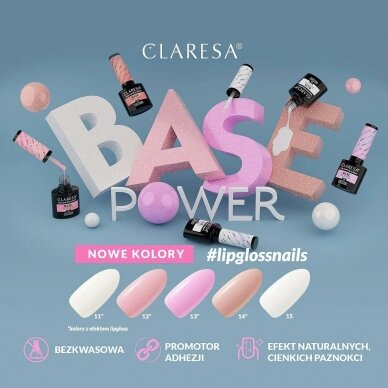 CLARESA hibridinė gelinio lakavimo bazė POWER BASE 15, 5 g. 3