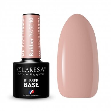 CLARESA hybrid rubber gel polish base RUBBER BASE 10, 5g.