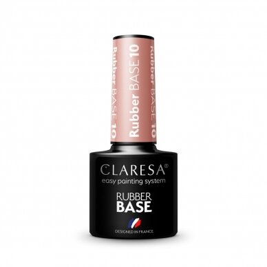 CLARESA hybrid rubber gel polish base RUBBER BASE 10, 5g. 2