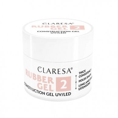 CLARESA gelinio lakavimo bazė RUBBER GEL 2, 12 g 2