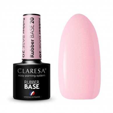 CLARESA hybrid rubber gel polish base RUBBER BASE 20, 5g.