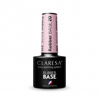 CLARESA hybrid rubber gel polish base RUBBER BASE 20, 5g. 2