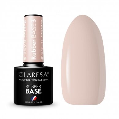 CLARESA hybrid rubber gel polish base RUBBER BASE 3, 5g.