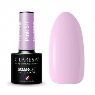 CLARESA long lasting hybrid gel polish PINK 511, 5g.