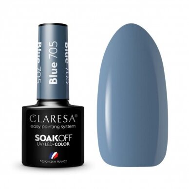 CLARESA long lasting hybrid gel polish BLUE 705, 5g.