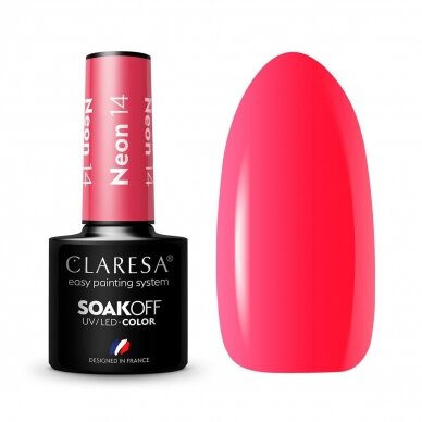 CLARESA long lasting hybrid gel polish NEON 14, 5g.