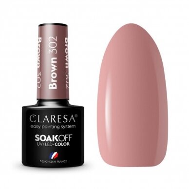 CLARESA long lasting hybrid gel polish BROWN 302, 5 g.