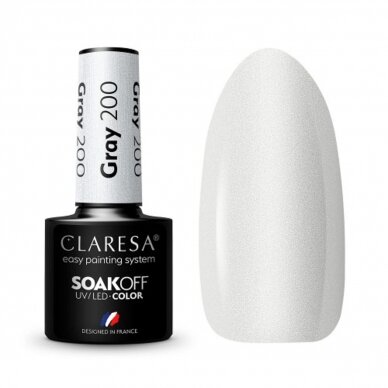 CLARESA long lasting hybrid gel polish GRAY 200, 5g.