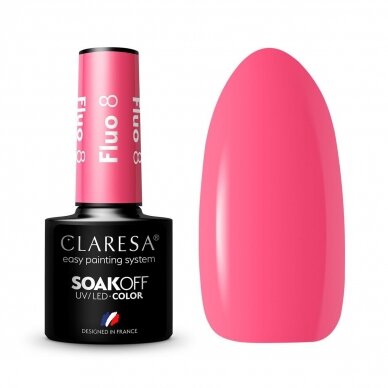 CLARESA long lasting hybrid gel polish FLUO 8, 5g. 1