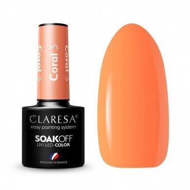 CLARESA long lasting hybrid gel polish CORAL 003, 5g.