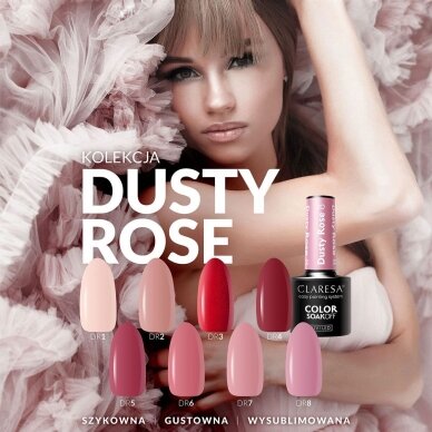 CLARESA стойкий гибридный гель лак для ногтей DUSTY ROSE 3. 5g. 2