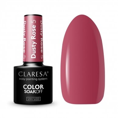 CLARESA long lasting hybrid gel polish DUSTY ROSE 5, 5g.