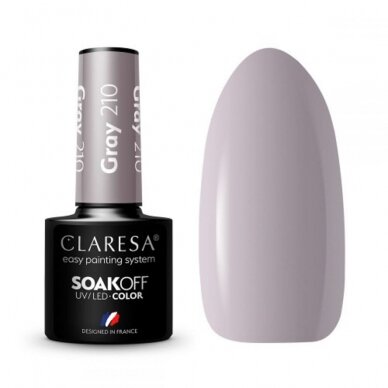 CLARESA long lasting hybrid gel polish GRAY 210, 5g.