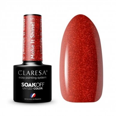 CLARESA long lasting hybrid gel polish Make It Shine! 3, 5g.