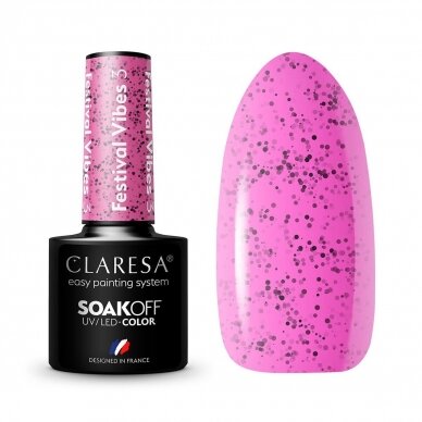 CLARESA long lasting hybrid gel polish FESTIVAL VIBES 3, 5g.