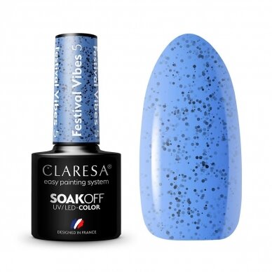 CLARESA long lasting hybrid gel polish FESTIVAL VIBES 5, 5g.