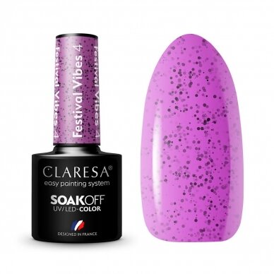 CLARESA long lasting hybrid gel polish FESTIVAL VIBES 4, 5g.