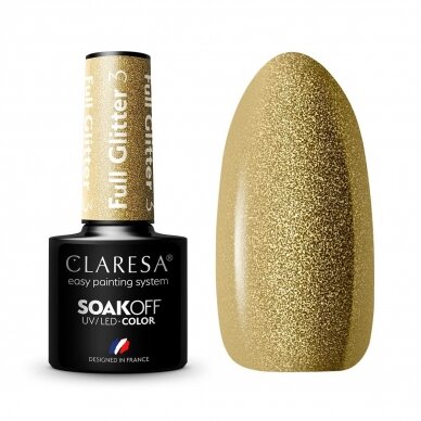 CLARESA long lasting hybrid gel polish FULL GLITTER 3, 5g.