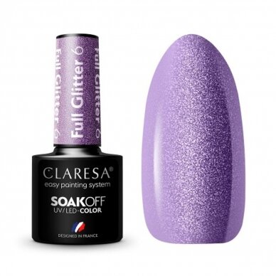 CLARESA long lasting hybrid gel polish FULL GLITTER 6, 5g.