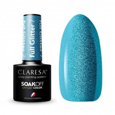 CLARESA long lasting hybrid gel polish FULL GLITTER 7, 5g.