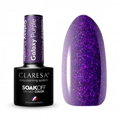 CLARESA long lasting hybrid gel polish Galaxy Purple, 5g.