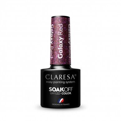 CLARESA long lasting hybrid gel polish Galaxy Red, 5g. 2