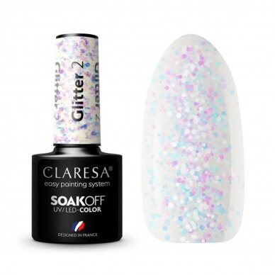 CLARESA long lasting hybrid gel polish GLITTER 2, 5g.