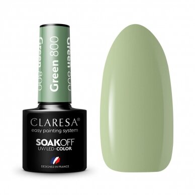 CLARESA long lasting hybrid gel polish GREEN 800, 5 g.