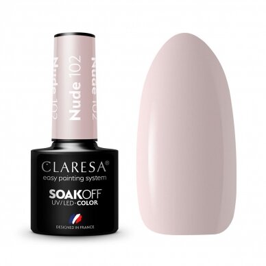 CLARESA long lasting hybrid gel polish NUDE 102, 5g.