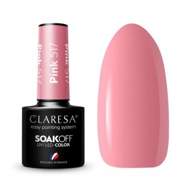 CLARESA long lasting hybrid gel polish PINK 517, 5g.