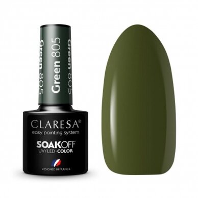 CLARESA long lasting hybrid gel polish GREEN 805, 5 g.