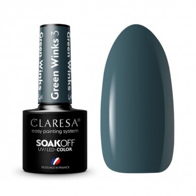 CLARESA long lasting hybrid gel polish GREEN WINKS 1, 5g.