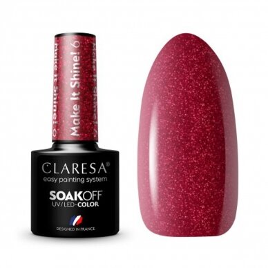 CLARESA long lasting hybrid gel polish Make It Shine! 6, 5g.