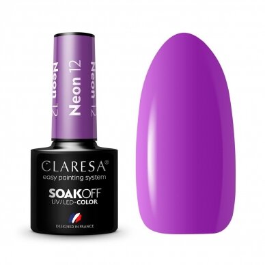 CLARESA long lasting hybrid gel polish NEON 12, 5g.