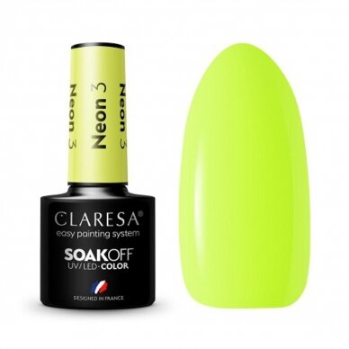 CLARESA long lasting hybrid gel polish NEON 3, 5g.