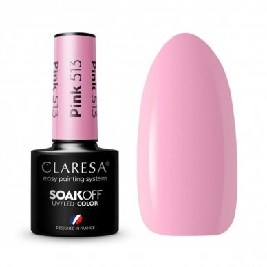 CLARESA long lasting hybrid gel polish PINK 513, 5g.