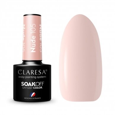 CLARESA long lasting hybrid gel polish NUDE 105, 5 g.