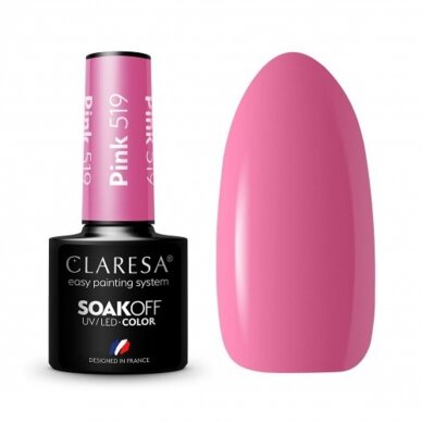 CLARESA long lasting hybrid gel polish PINK 519, 5g.