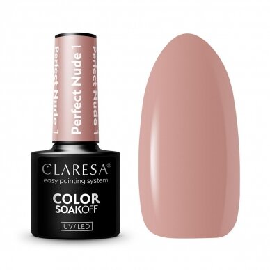 CLARESA стойкий гибридный гель лак для ногтей PERFECT NUDE 1, 5g.