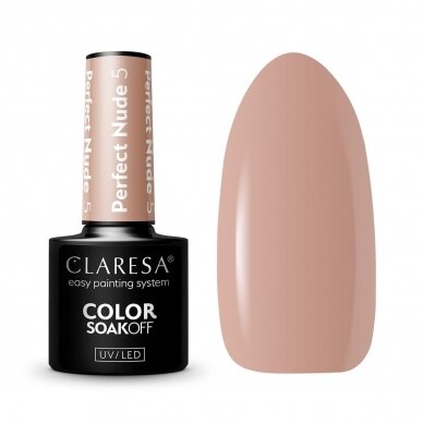 CLARESA long lasting hybrid gel polish PERFECT NUDE 5, 5g.