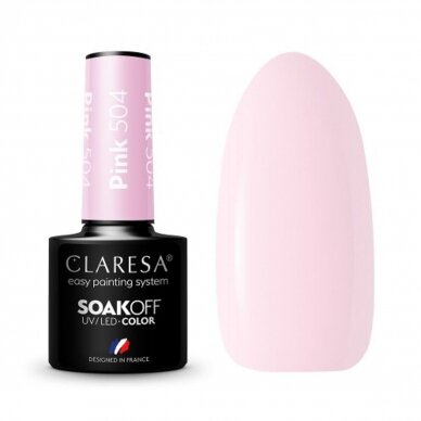 CLARESA long lasting hybrid gel polish PINK 504, 5g.