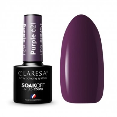 CLARESA long lasting hybrid gel polish PURPLE 621, 5g.