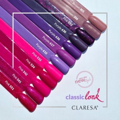 CLARESA ilgalaikis hibridinis nagų lakas PINK 541, 5g. 1