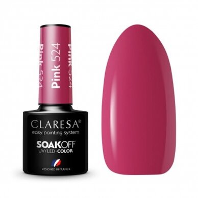 CLARESA long lasting hybrid gel polish PINK 524, 5g.