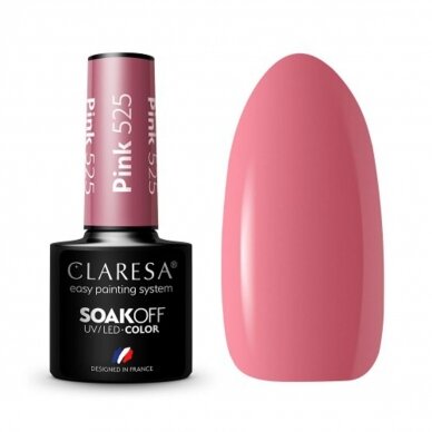 CLARESA long lasting hybrid gel polish PINK PINK 525, 5g.