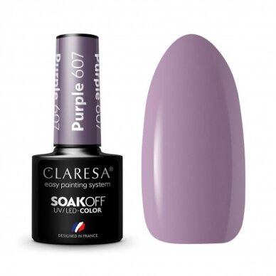 CLARESA long lasting hybrid gel polish PURPLE 607, 5g.