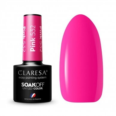 CLARESA long lasting hybrid gel polish PINK 532, 5g.