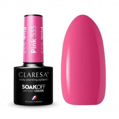 CLARESA long lasting hybrid gel polish PINK 533, 5g.