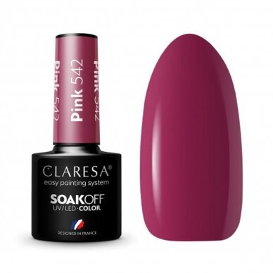 CLARESA long lasting hybrid gel polish PINK 542, 5g.